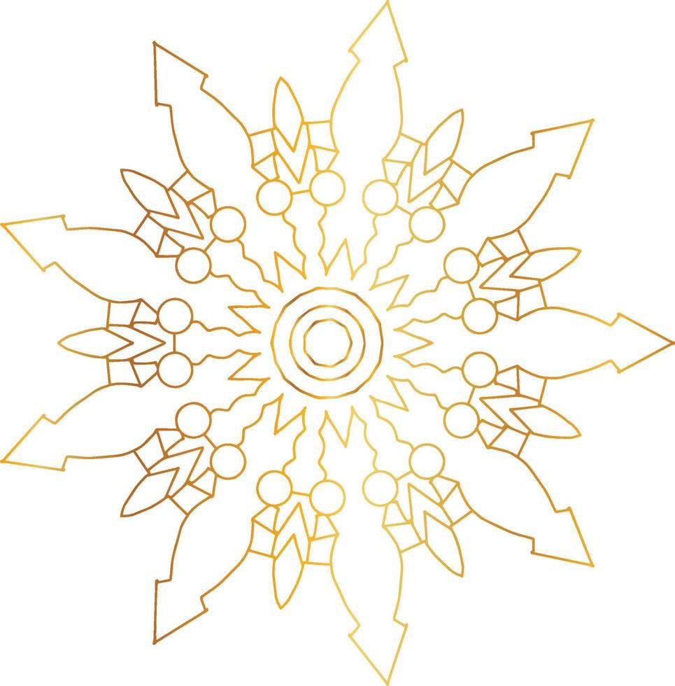 Mandala art with golden gradient and royal design vector