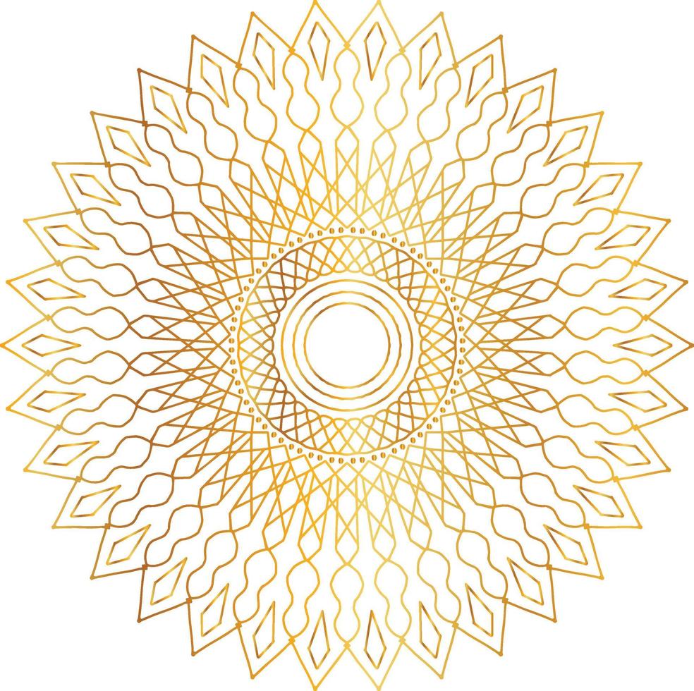 Mandala art with golden gradient and royal design vector