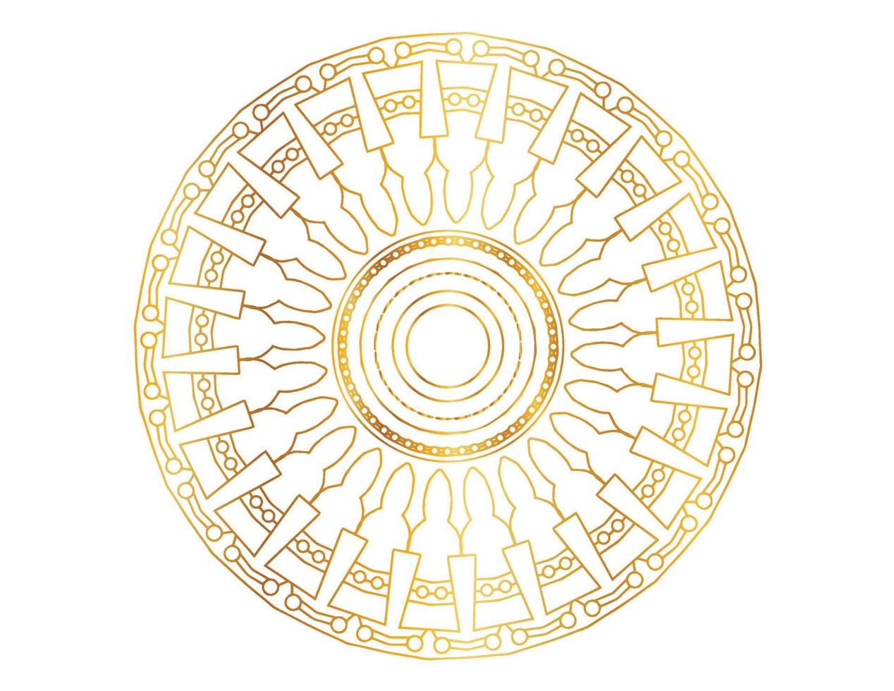 Golden gradient mandala design with royal art vector