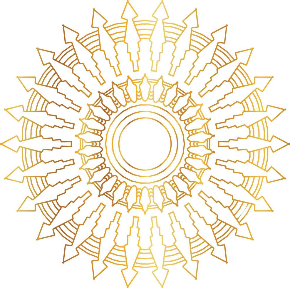 Royal mandala pattern with golden gradient vector