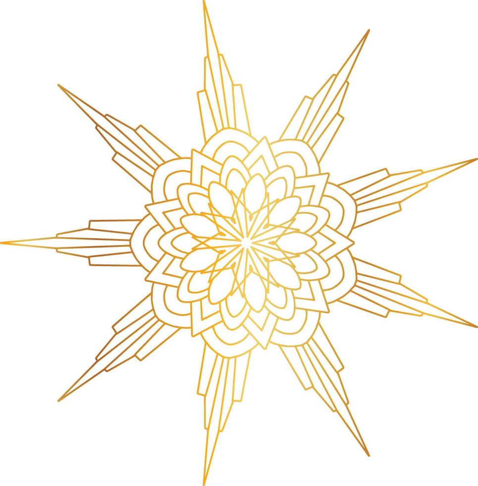 patrón de mandala real con degradado dorado vector