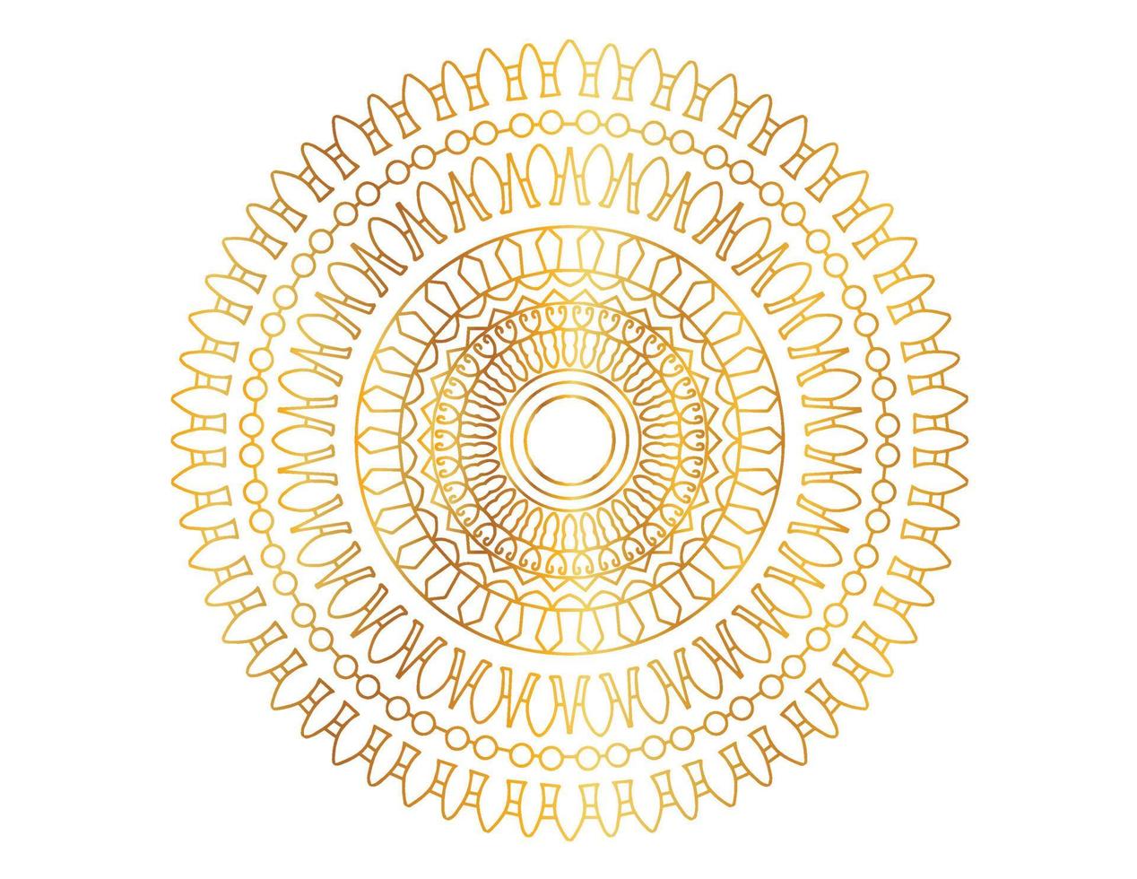 diseño de mandala degradado dorado con arte real vector