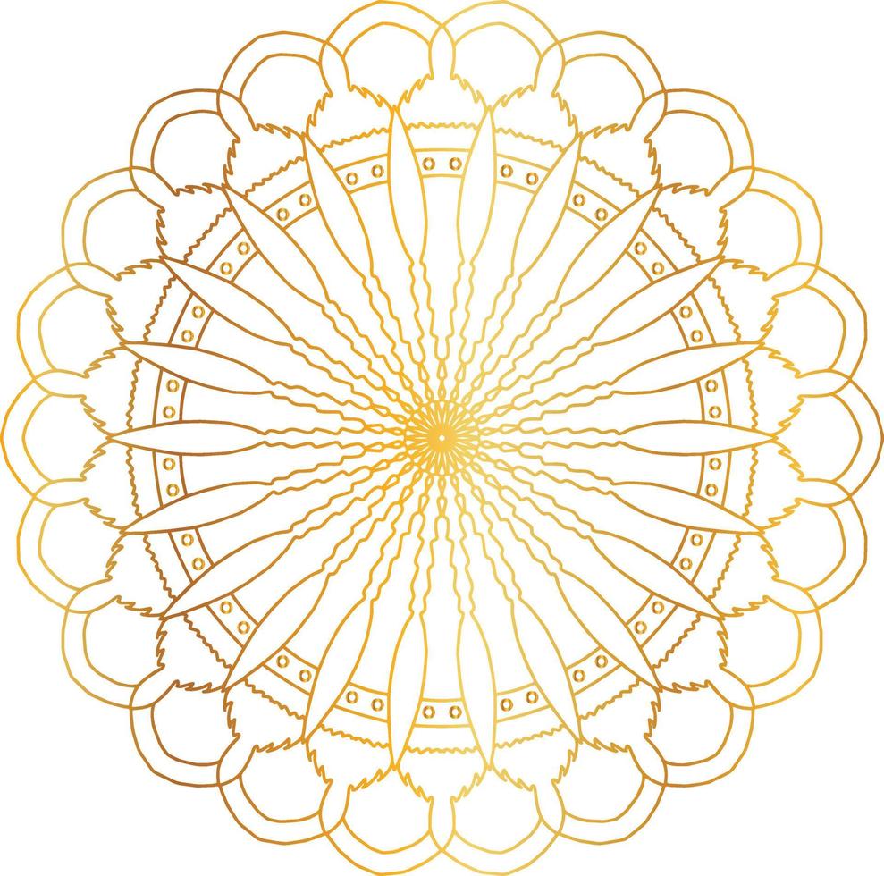 Royal mandala pattern with golden gradient vector