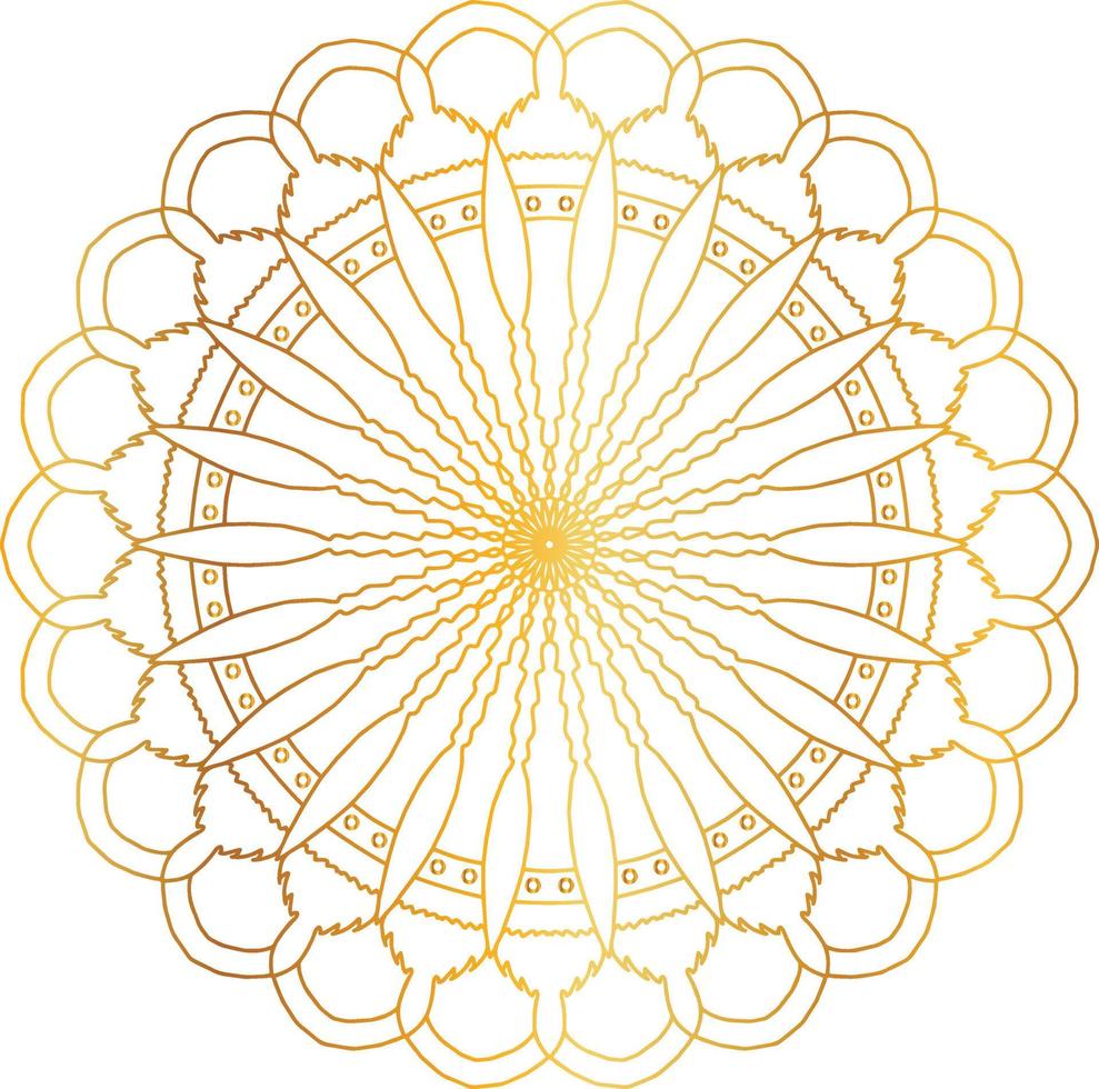 Royal mandala pattern with golden gradient vector