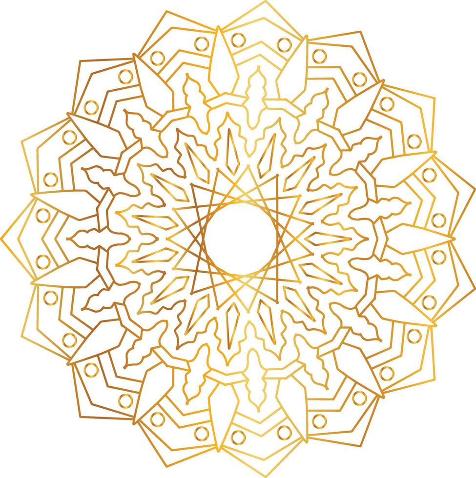 Mandala art with golden gradient and royal design vector
