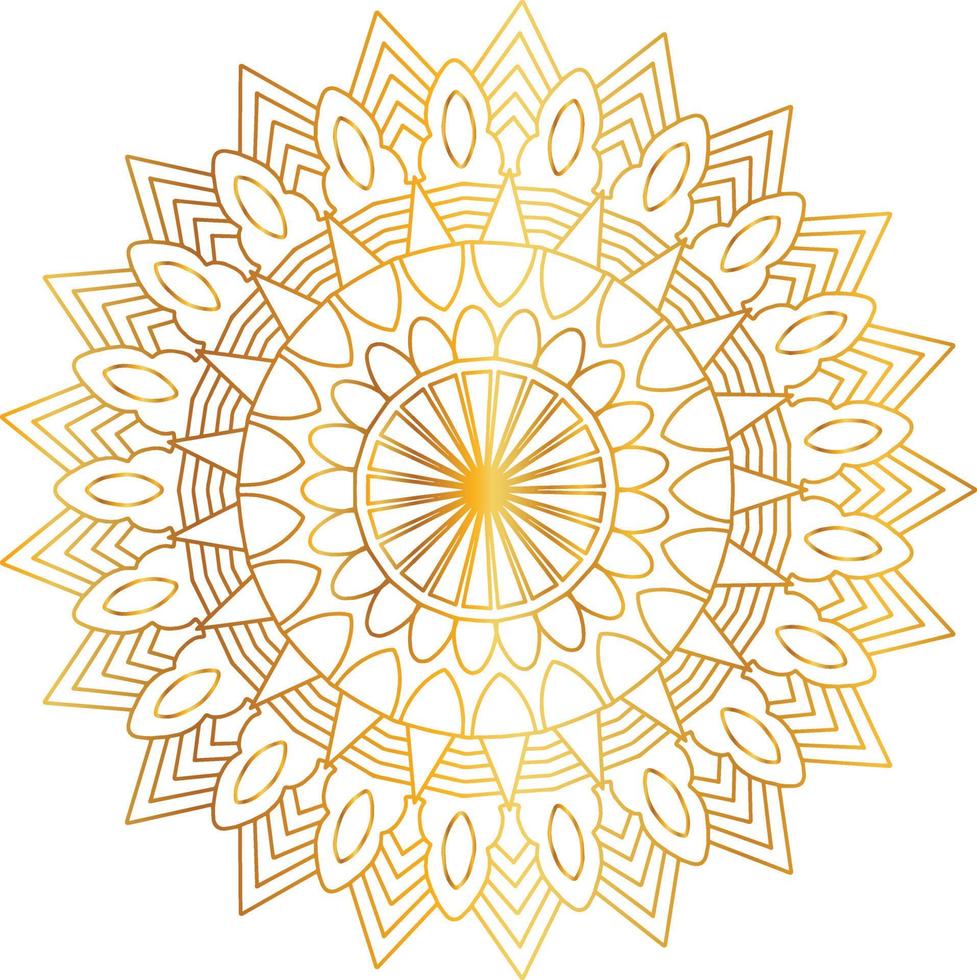 Royal Mandala design with golden gradient, background, pattern vector