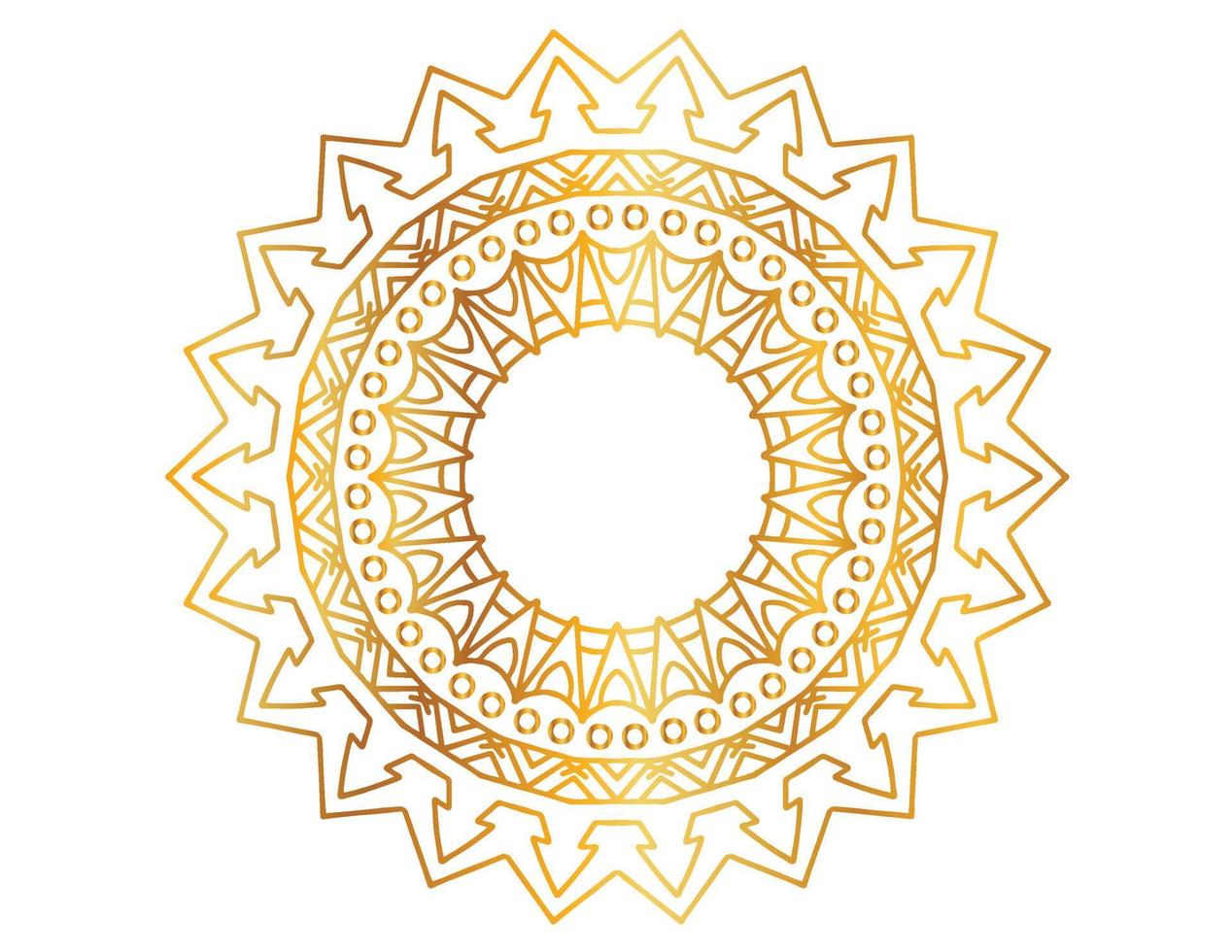 Mandala art with golden gradient and pattern vector
