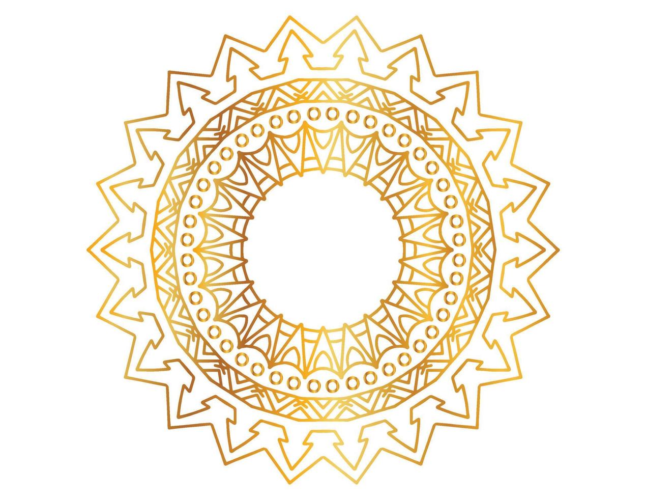 arte mandala con degradado dorado y patrón vector