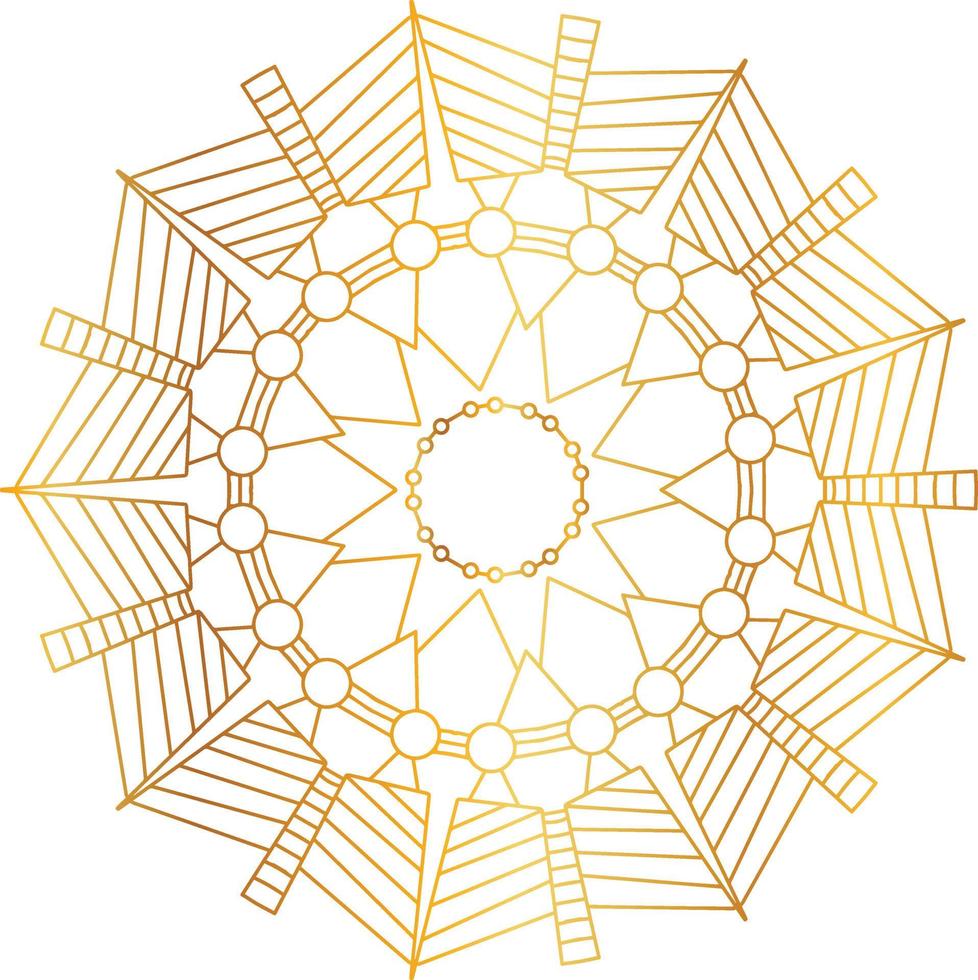 Royal mandala pattern with golden gradient vector