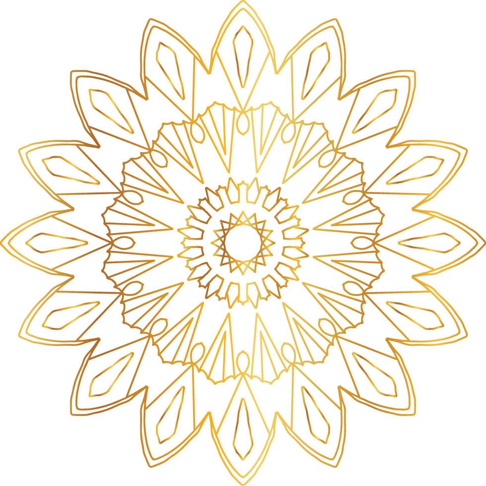 Royal mandala pattern with golden gradient vector
