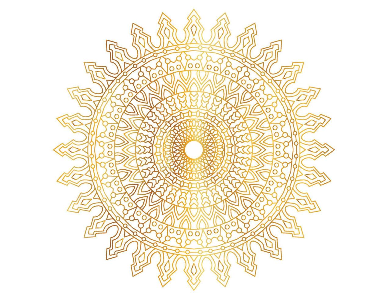 Golden gradient mandala design with royal art vector