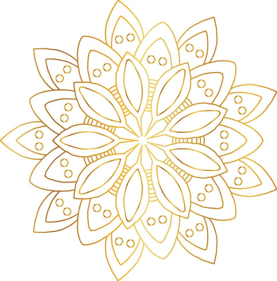 Royal mandala pattern with golden gradient vector