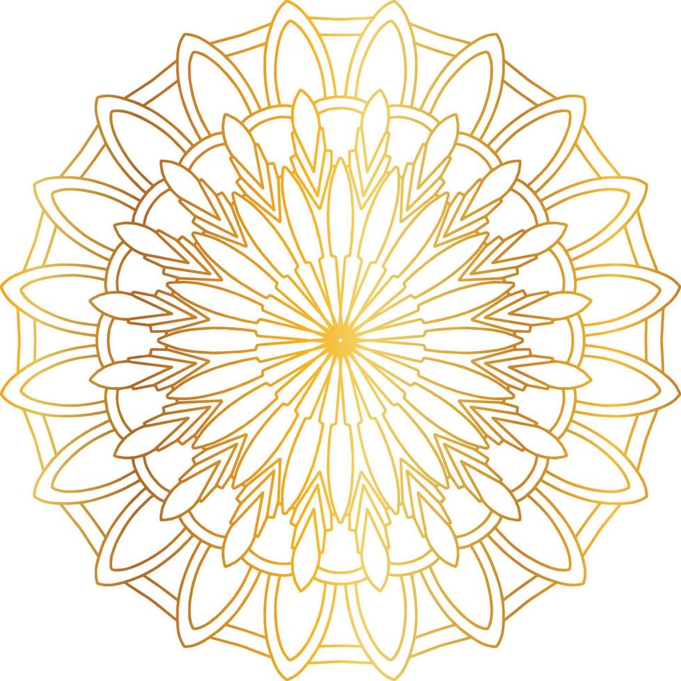 Royal mandala pattern with golden gradient vector