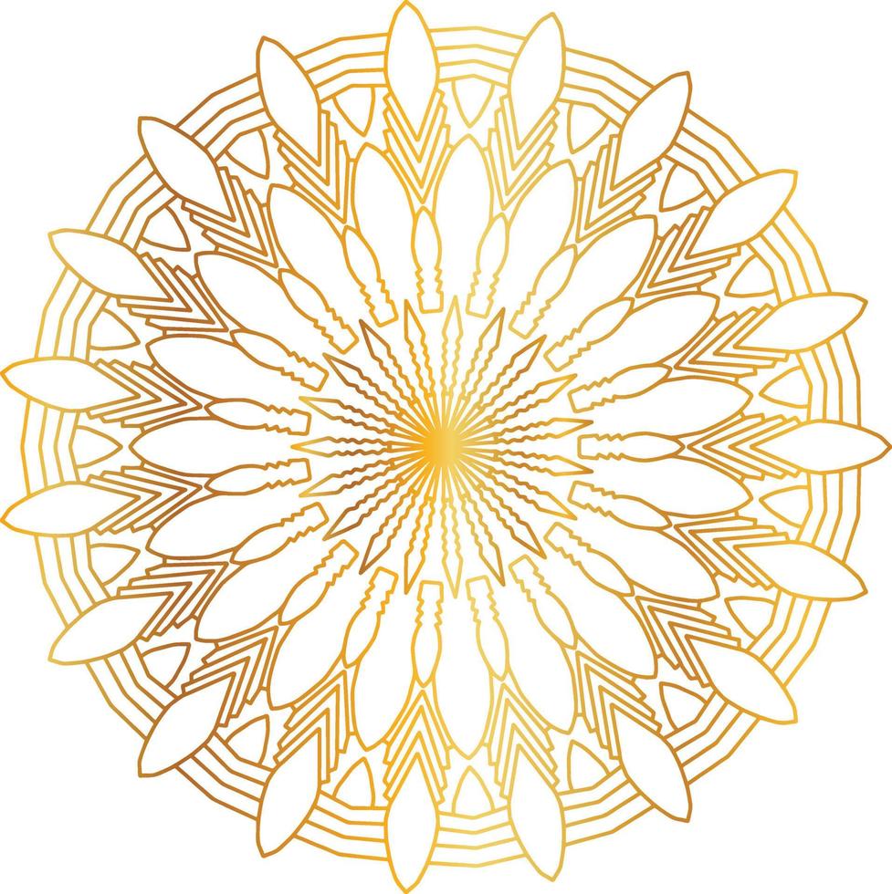 Royal mandala pattern with golden gradient vector