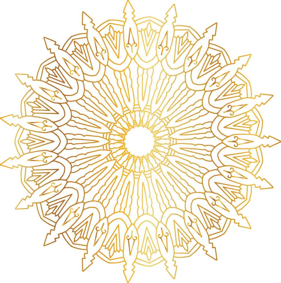 Royal mandala pattern with golden gradient vector