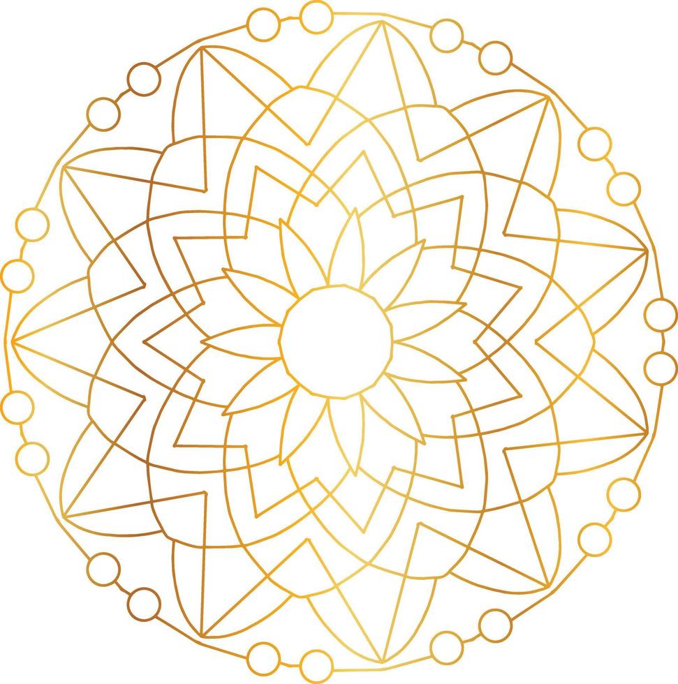 Royal Mandala design with golden gradient, background, pattern vector