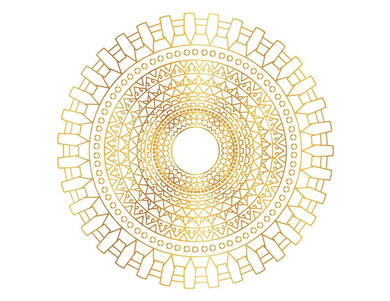 Mandala art with golden gradient and pattern vector