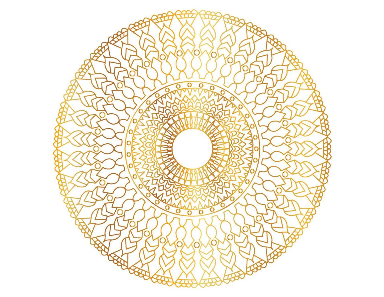 arte mandala con degradado dorado y patrón vector