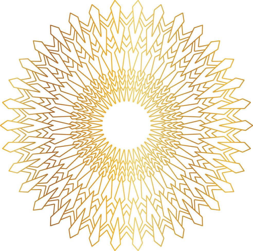 Mandala art with golden gradient and royal design vector