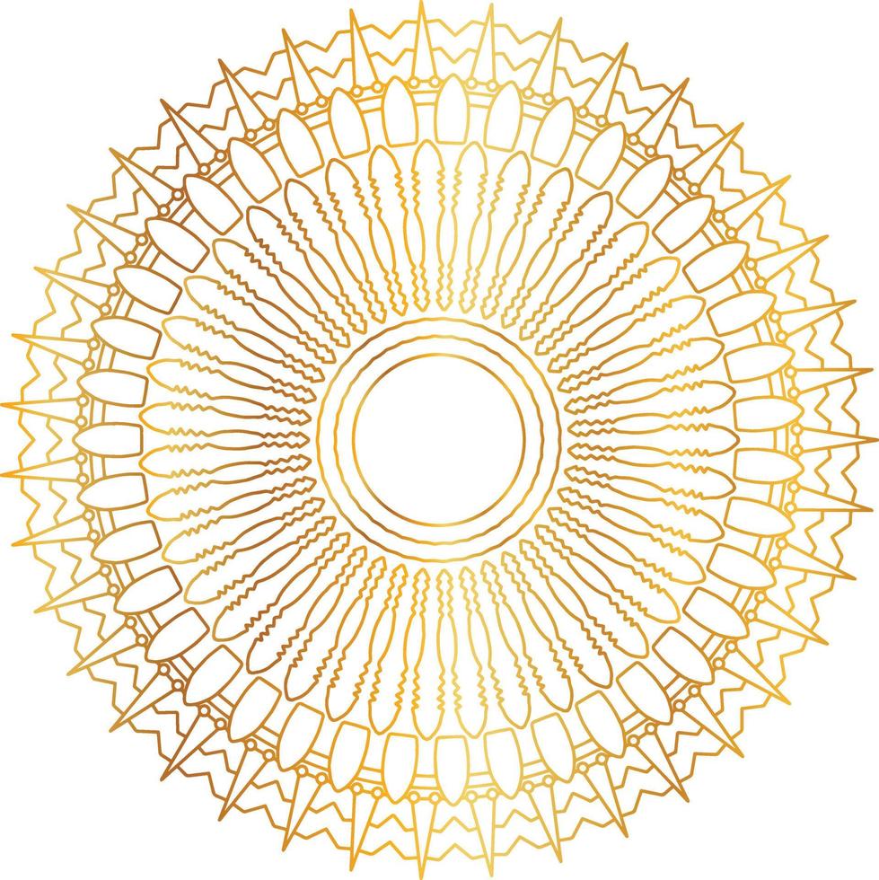 Royal mandala pattern with golden gradient vector