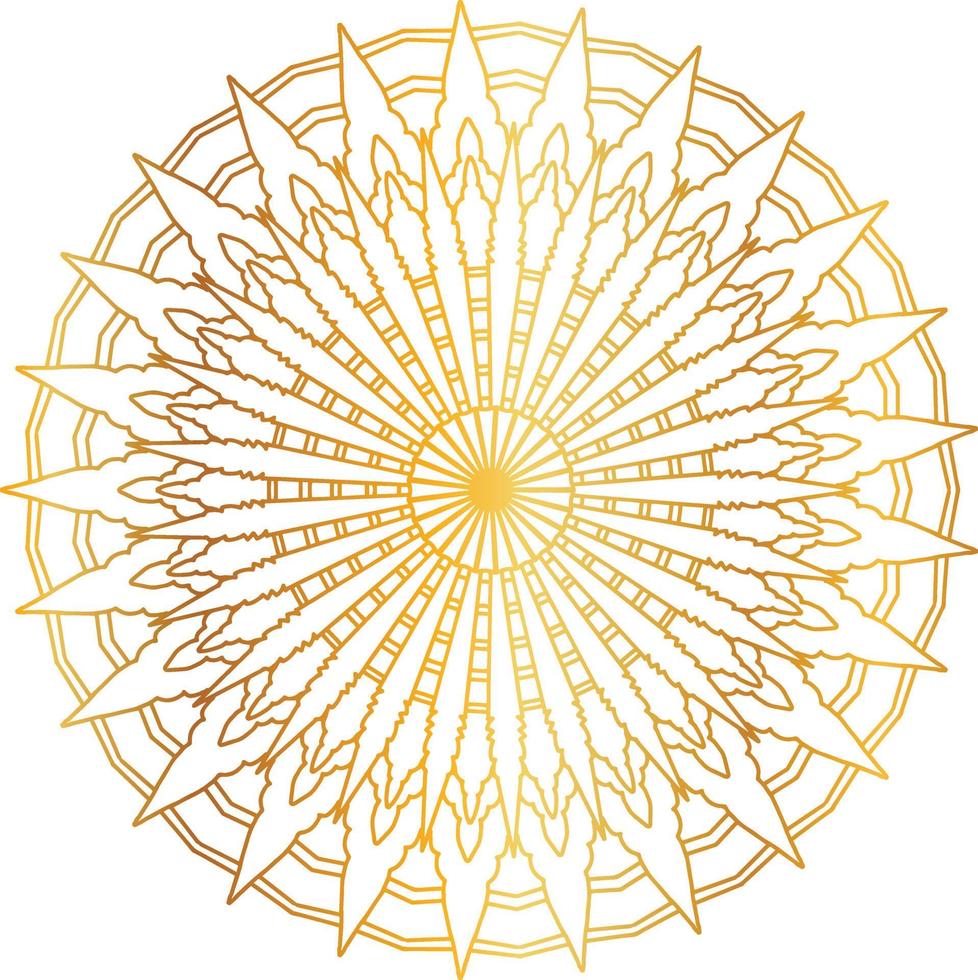 Royal mandala pattern with golden gradient vector