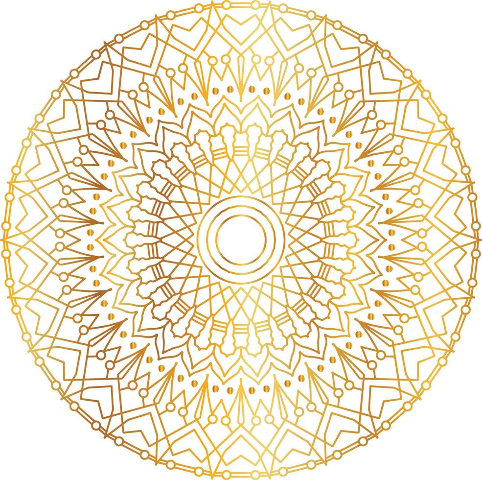 Royal Mandala design with golden gradient, background, pattern vector