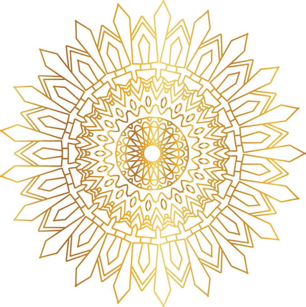 Royal mandala pattern with golden gradient vector