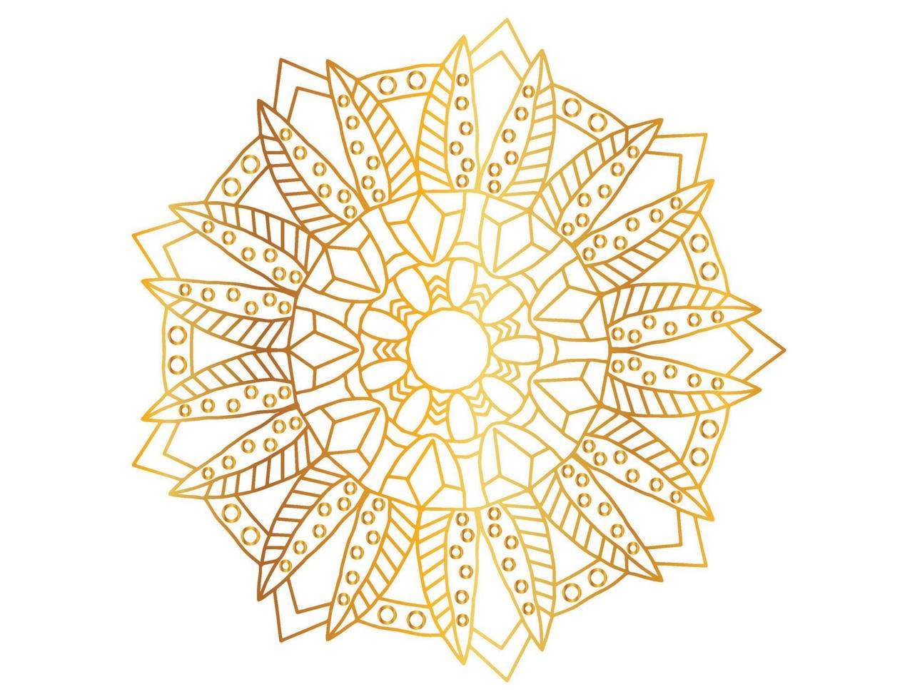 Mandala Art with golden gradient, designing, background, vector