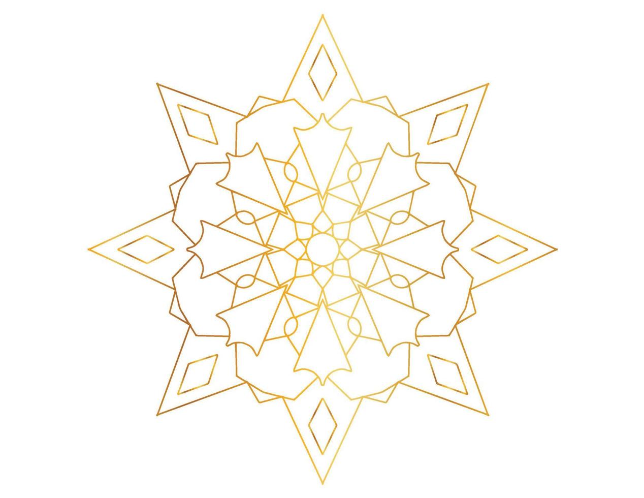 Mandala art with golden gradient and pattern vector
