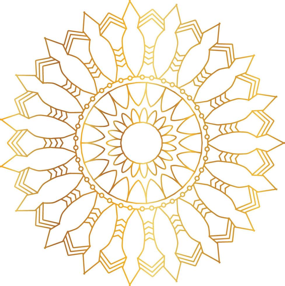 Royal Mandala design with golden gradient, background, pattern vector