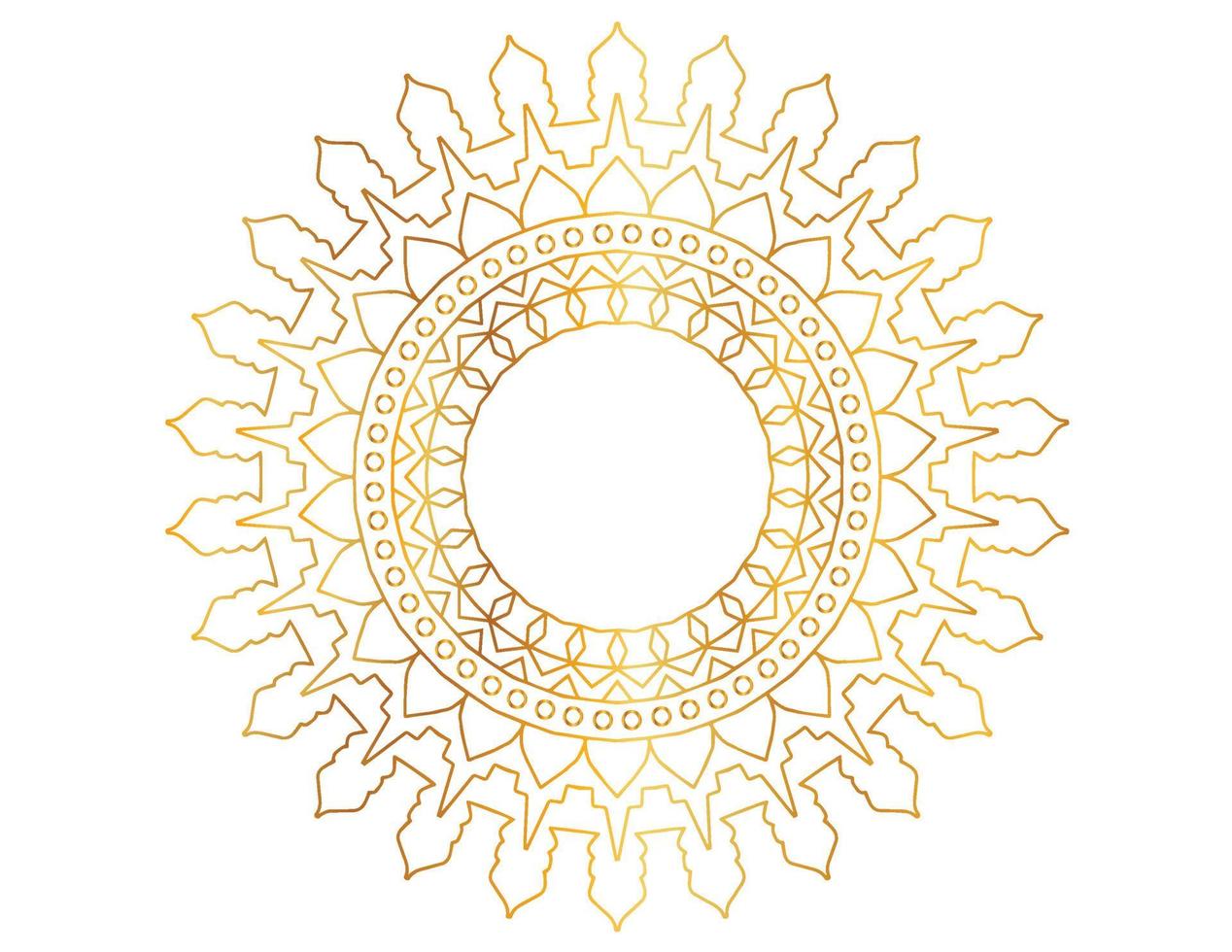 Mandala Art with golden gradient, designing, background, vector