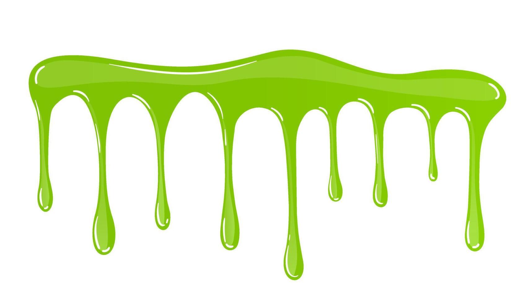 slime drops. Mud dripping green slime set vector illustration