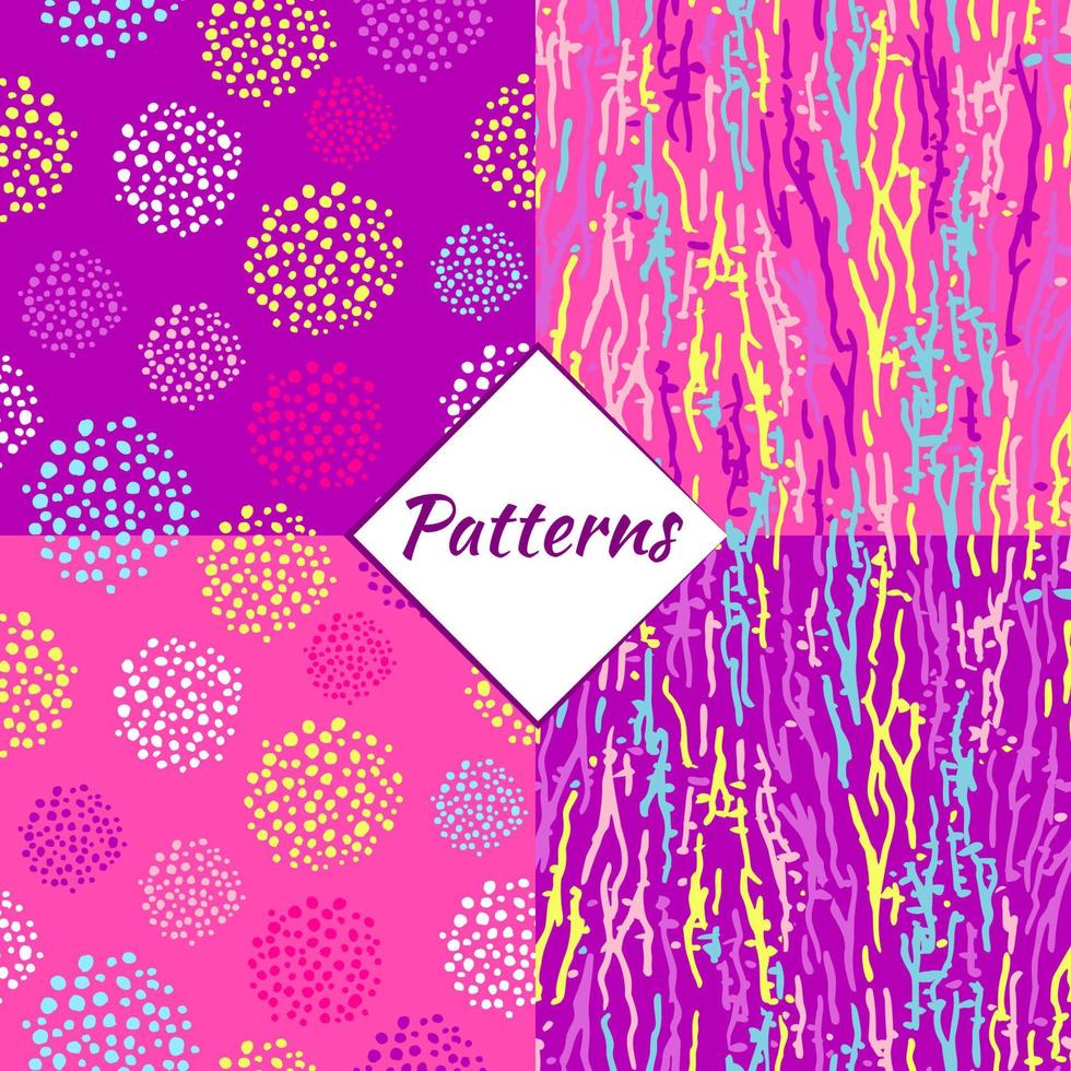 Simless pattern made from random lines, blots, and brush strokes. Random chaotic lines and spots. vector