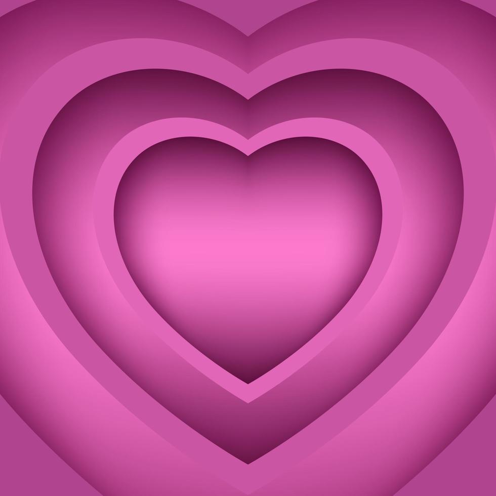 Abstract Paper Cut Pink Heart Shape vector