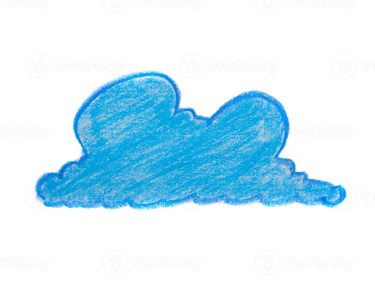 Abstract image with cloud-like shape, Crayon scribbled texture. photo