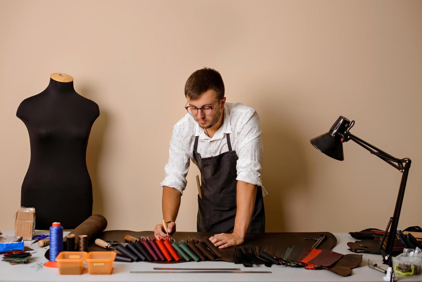 Workshop for leather products photo