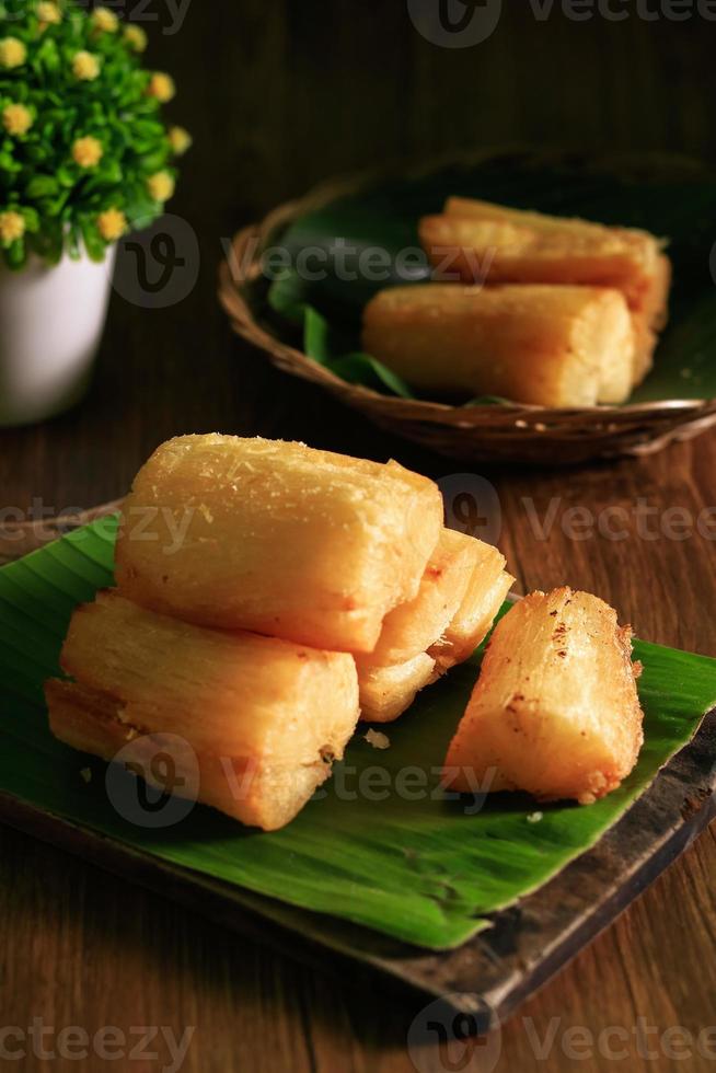 Deep fried cassava root photo