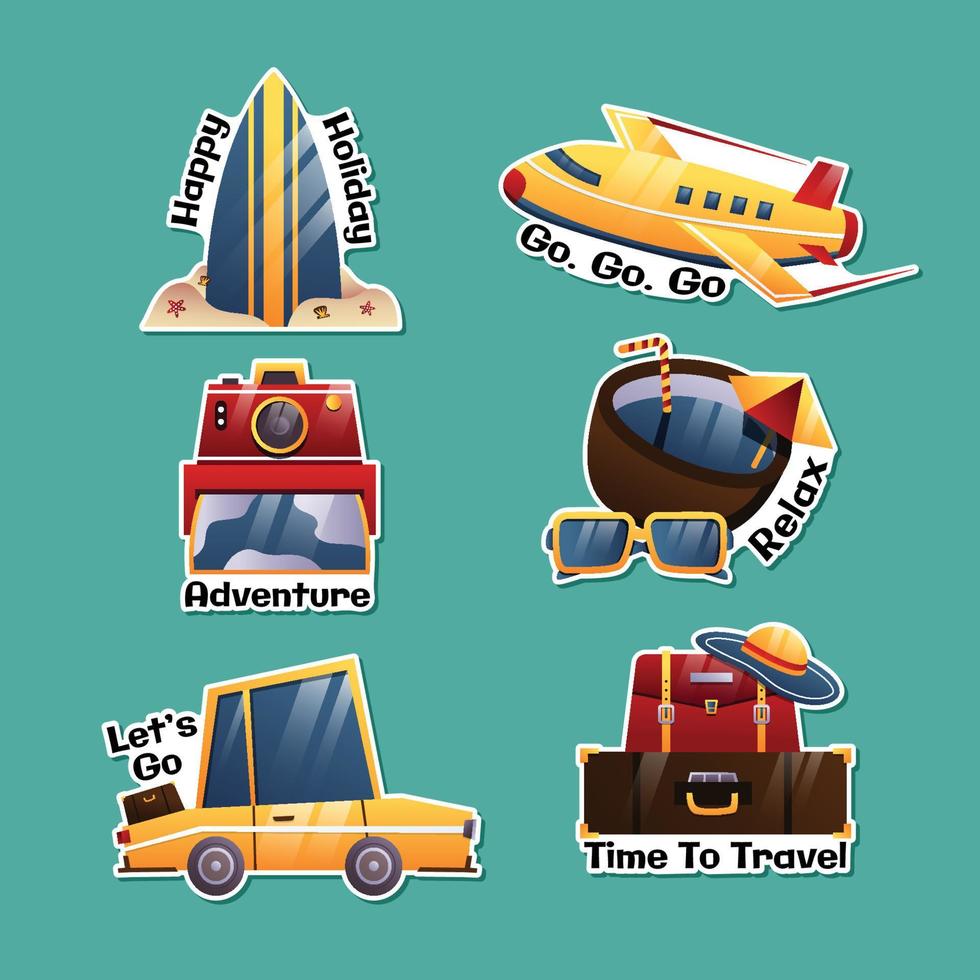 Travel Elements Sticker for Journaling vector