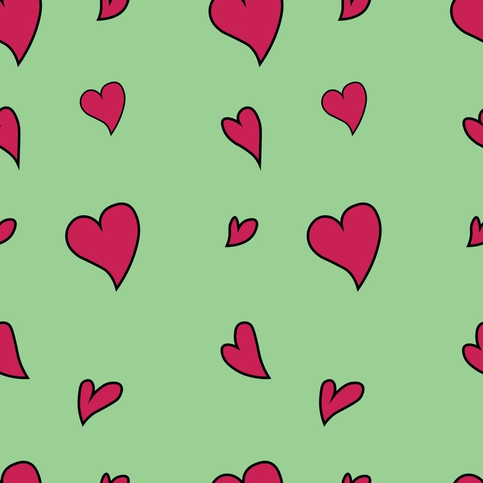 Simple hearts seamless vector pattern.