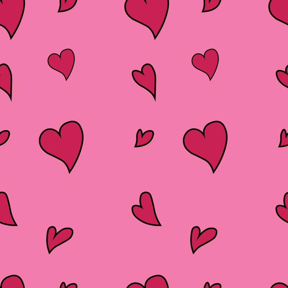 Simple hearts seamless vector pattern.