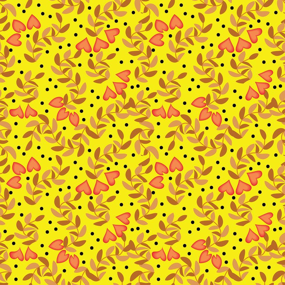 Seamless design pattern with leaf and flowers vector