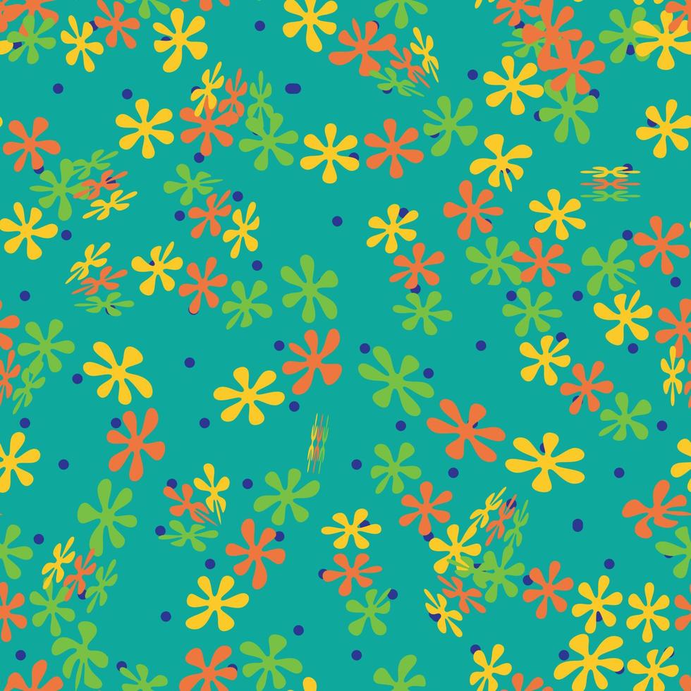 Seamless design pattern with leaf and flowers vector