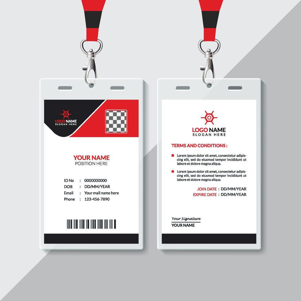ID Card Design Template vector