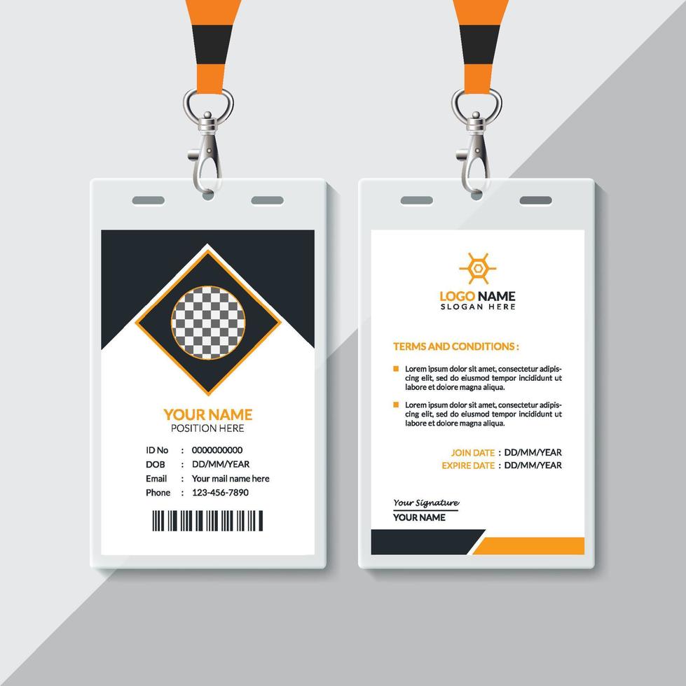 Creative ID Card Design Template vector