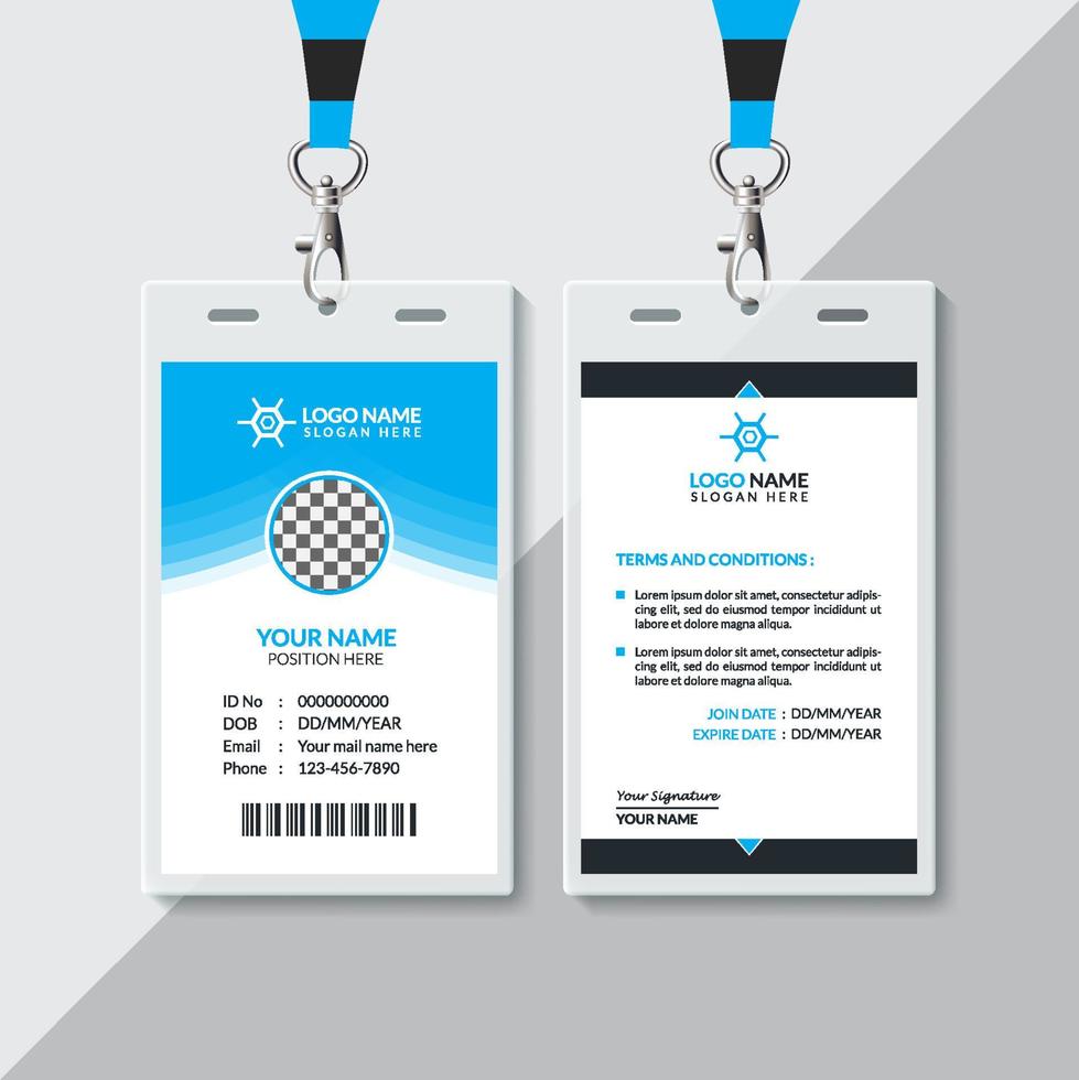 ID Card Design Template vector