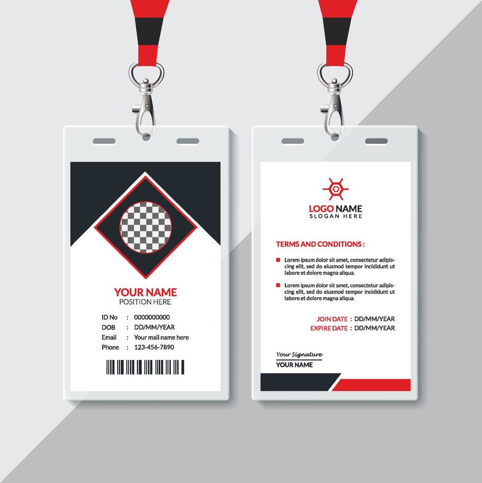 ID Card Design Template vector