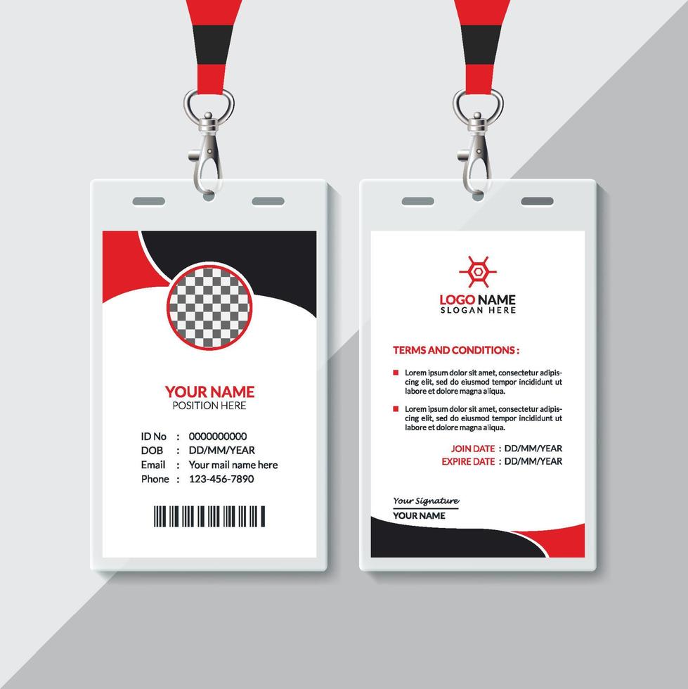 ID Card Design Template vector