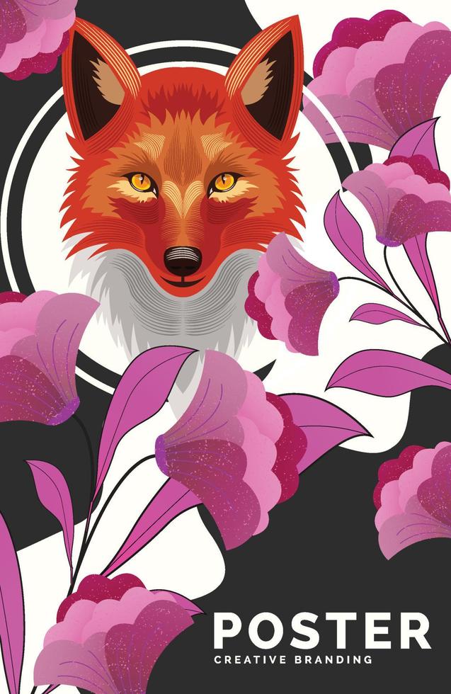 Plantillas de póster de animales colorido elegante clásico vector