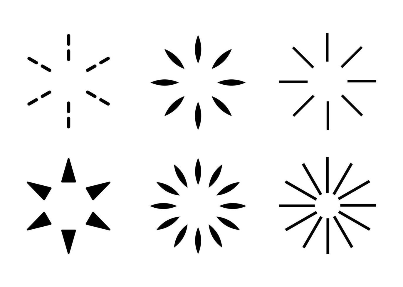 elementos de diseño geométrico. chispa brillante. señal de carga. rayos de sol antiguos. ilustración vectorial sencilla vector