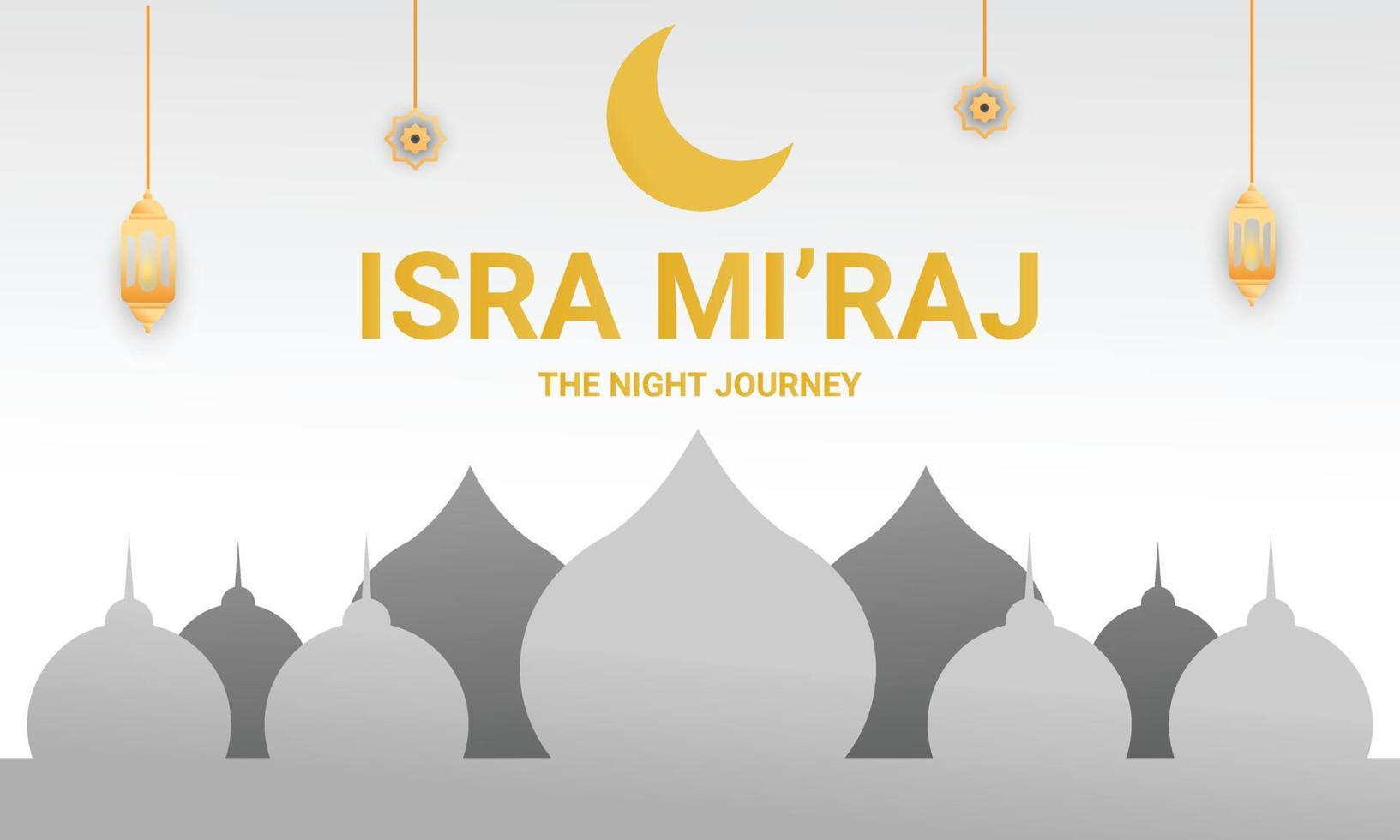 Isra Mi'raj. The Night Journey. White Background. vector
